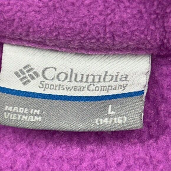 Columbia Jacket Girls Large 14/16 Fleece Full Zip Long Sleeve‎ Pockets Pink READ - Picture 4 of 7